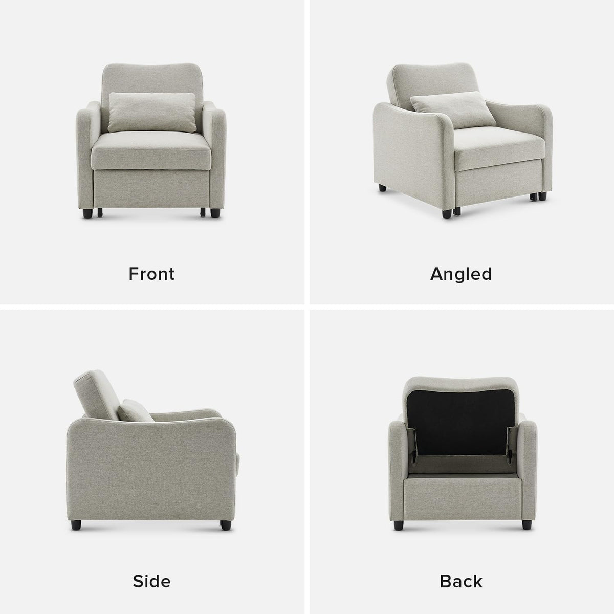 4-in-1 Convertible Sleeper Chair | Pull-Out Sofa Bed with Adjustable Backrest