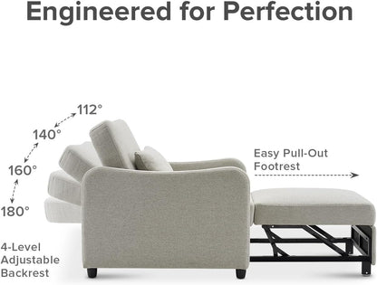 4-in-1 Convertible Sleeper Chair | Pull-Out Sofa Bed with Adjustable Backrest