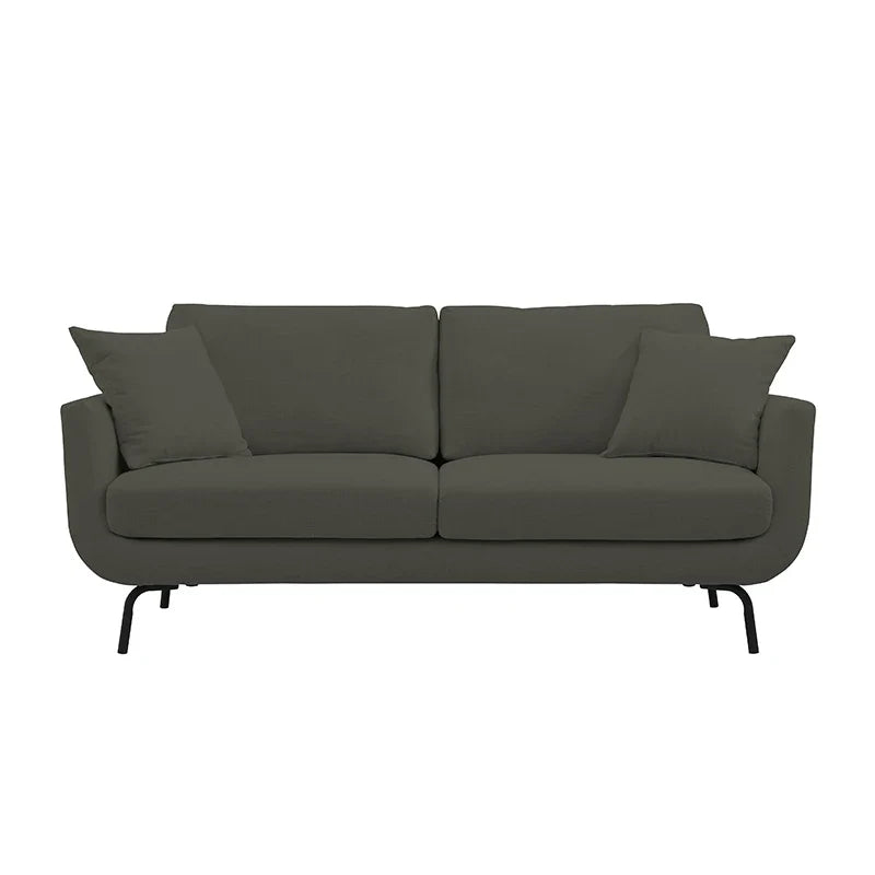 Modern Nordic 2-Seater Fabric Sofa | Scandinavian Upholstered Living Room Couch