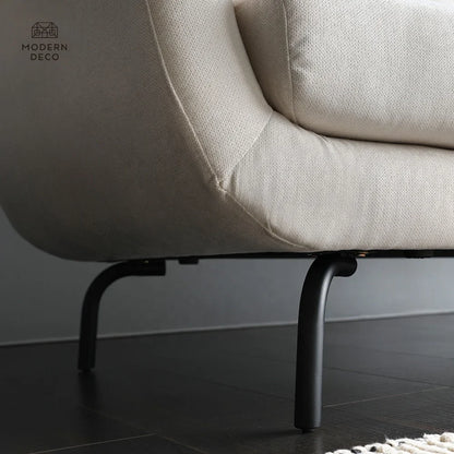 Modern Nordic 2-Seater Fabric Sofa | Scandinavian Upholstered Living Room Couch