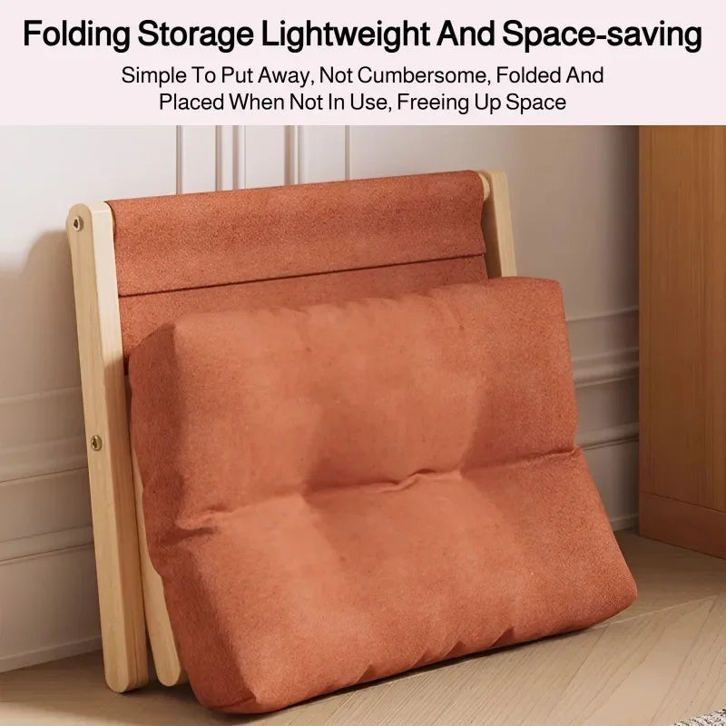Wooden Foldable Footstool with Plush Cushion | Living Room & Entryway Ottoman