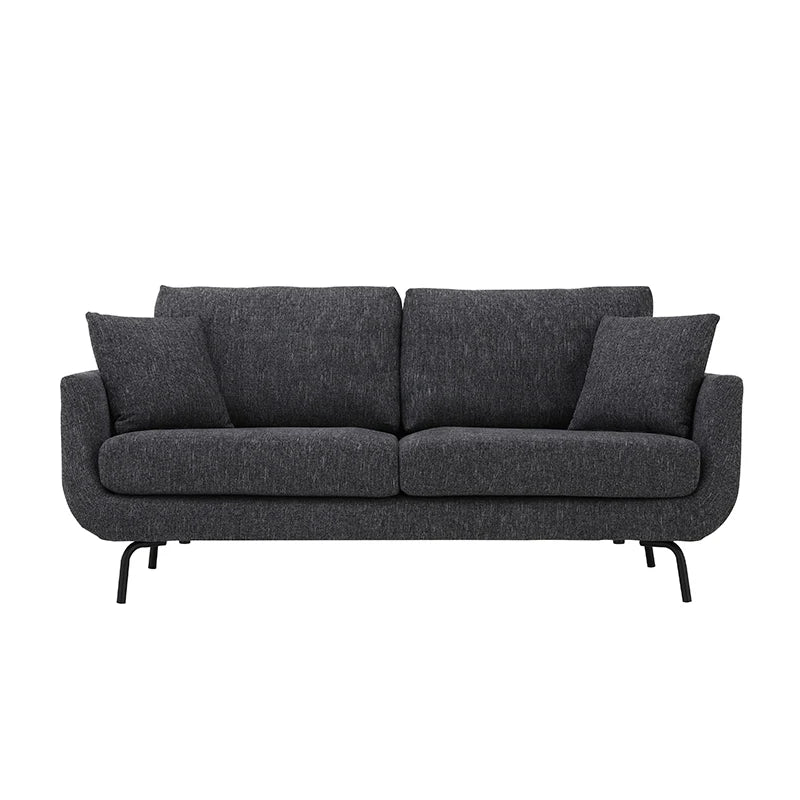 Modern Nordic 2-Seater Fabric Sofa | Scandinavian Upholstered Living Room Couch
