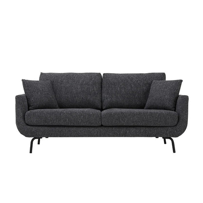 Modern Nordic 2-Seater Fabric Sofa | Scandinavian Upholstered Living Room Couch