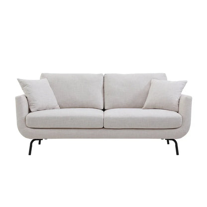 Modern Nordic 2-Seater Fabric Sofa | Scandinavian Upholstered Living Room Couch