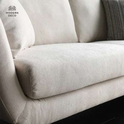 Modern Nordic 2-Seater Fabric Sofa | Scandinavian Upholstered Living Room Couch